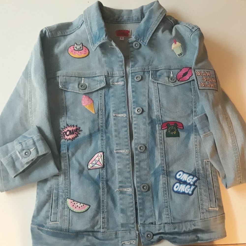 Vintage iron patch jean jacket